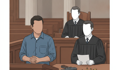 Gavel and courthouse background relating to a Pensacola federal court gun plea.
