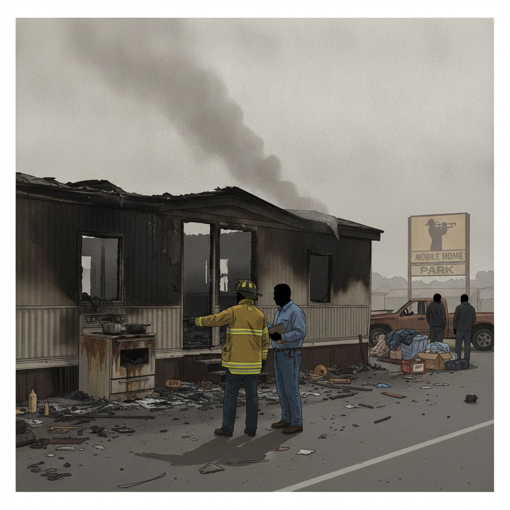 incendio en Cantonment — Cantonment Mobile Home Fire