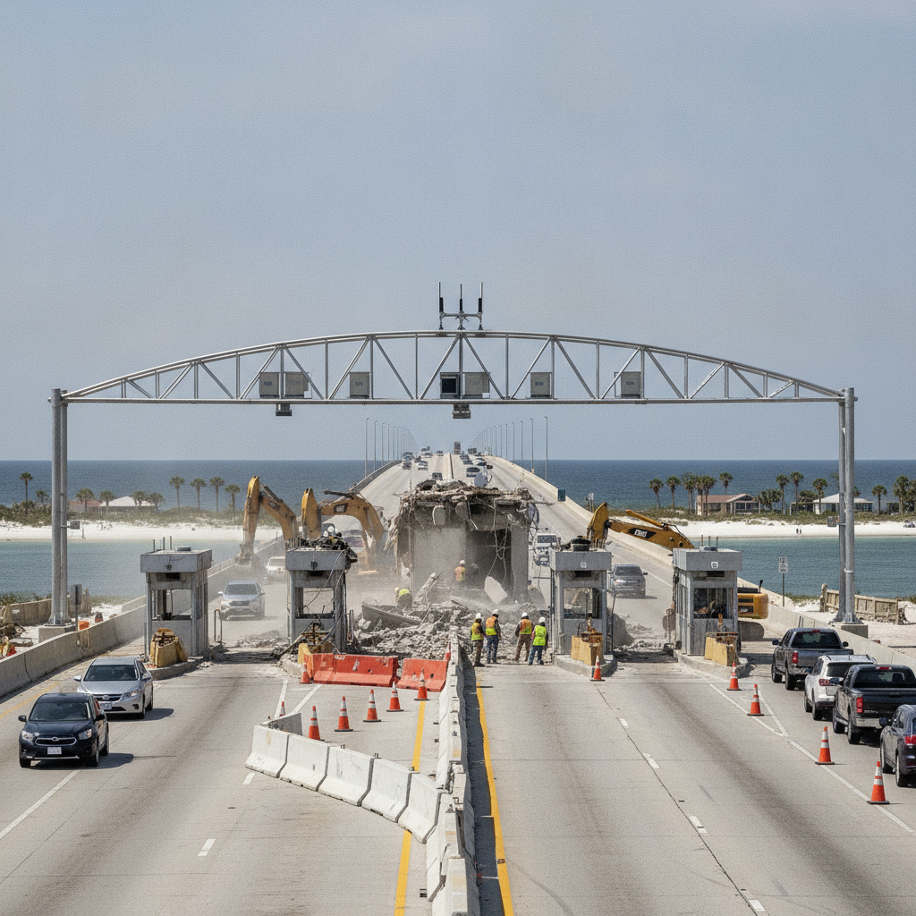 obras en Pensacola Beach Boulevard