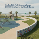 Renovated Perdido Kids Park features new play structures and a colorful handprint wall along — Perdido Kids Park reopening