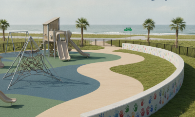 Renovated Perdido Kids Park features new play structures and a colorful handprint wall along — Perdido Kids Park reopening