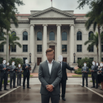 Gavel and law books representing legal proceedings in a Tallahassee bank robbery case. — robo bancario en Tallahassee