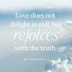 1 Corinthians 13 6 meaning displayed in white text over a soft blue sky with clouds. — 1 Corintios 13 6 explicacion