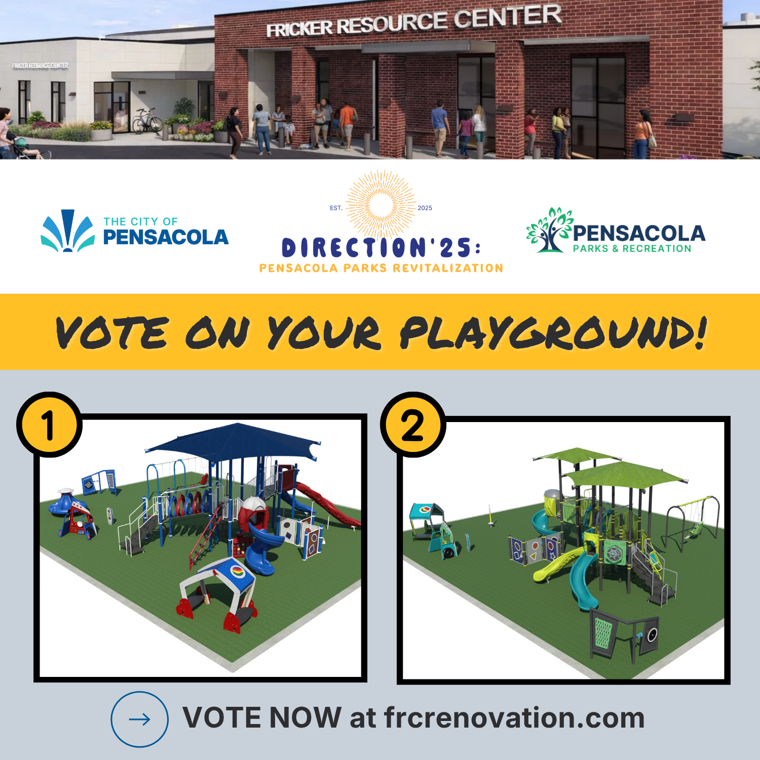 parque infantil Fricker Center Pensacola — Pensacola Fricker Center Playground Design