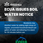 ECUA Boil Water Notice graphic detailing water safety instructions after Hurricane Isai — ECUA Boil Water Notice Pensacola