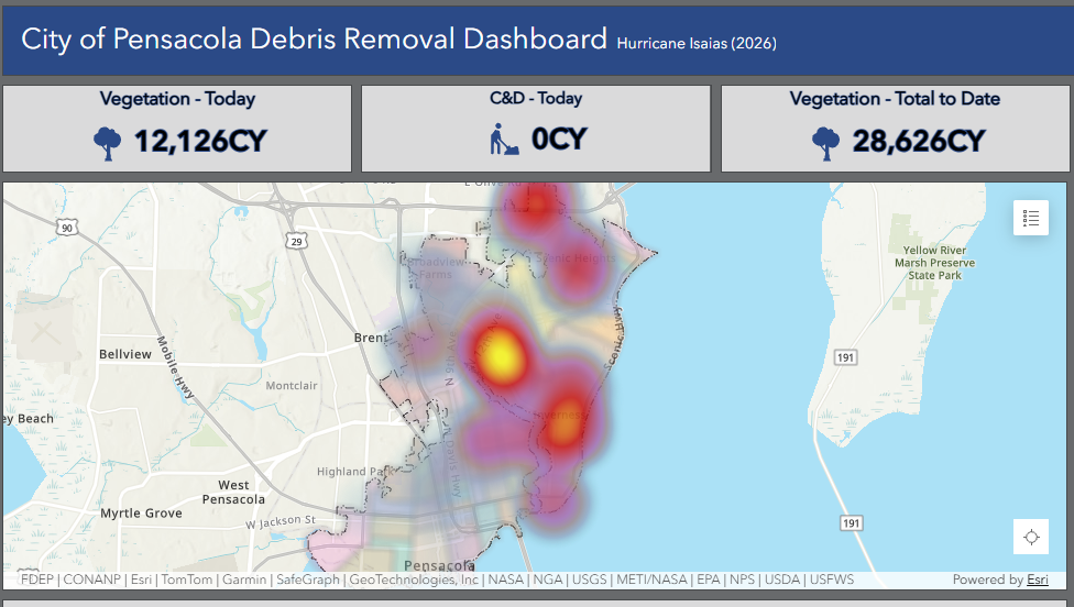 Pensacola debris removal tracker
