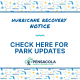 Hurricane recovery notice with text about park updates from Pensacola Parks and Recreation. — Pensacola park closures