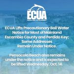 ECUA boil water notice update for Escambia County — ECUA boil water notice Escambia County