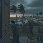 Residents in Pensacola prepare for Hurricane Isaias by boarding up windows and securing outdo — Hurricane Isaias Pensacola