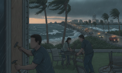 Residents in Pensacola prepare for Hurricane Isaias by boarding up windows and securing outdo — Hurricane Isaias Pensacola