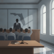 William Jared Breski conviction: courtroom illustration with a judge, seated jury, and a raised hand