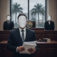 Courtroom scene with faceless figures in suits, a judge's bench, and a Florida state seal, suggest — Jeremy Jovan Randolph