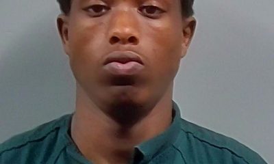 Booking photo of Deangelo Jerrell Bolden, a young man with short hair wearing a green shirt, looking serious.