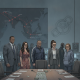 Illustration depicting a federal task force operation against Panama City drug trafficking, with a map and suspects.