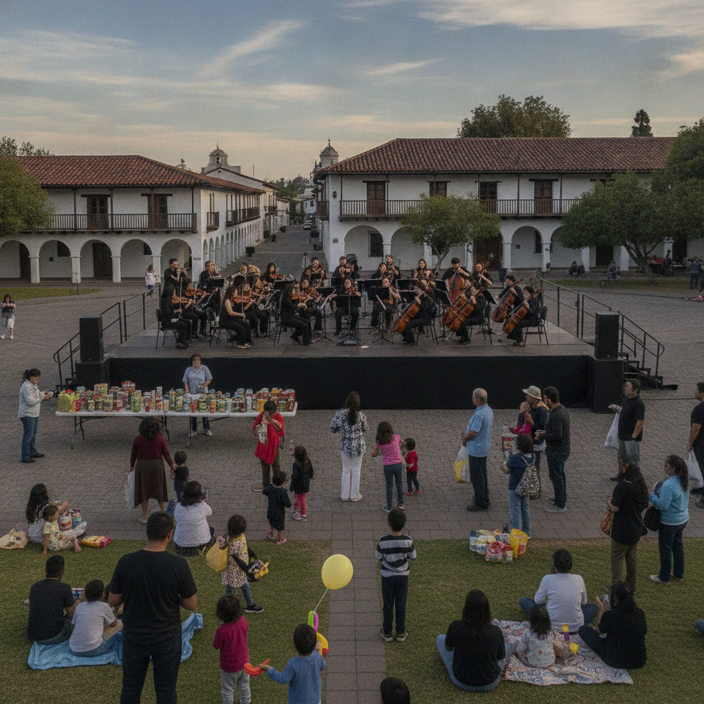 A lively outdoor concert featuring a chamber ensemble with an audience gathere — Pensacola Symphony Orchestra Free Concert