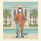 A faceless man in an orange jumpsuit stands by a beach, with a blue silhouette of a c — Shannon Wilkerson Pensacola appeal