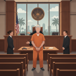 Símbolos de justicia y sede del Tribunal del Distrito Norte de Florida.