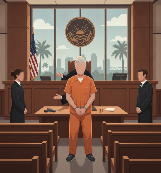 Símbolos de justicia y sede del Tribunal del Distrito Norte de Florida.