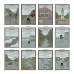 Illustrations depicting various areas under flood watch in northwest Flor — vigilancia de inundaciones noroeste de florida